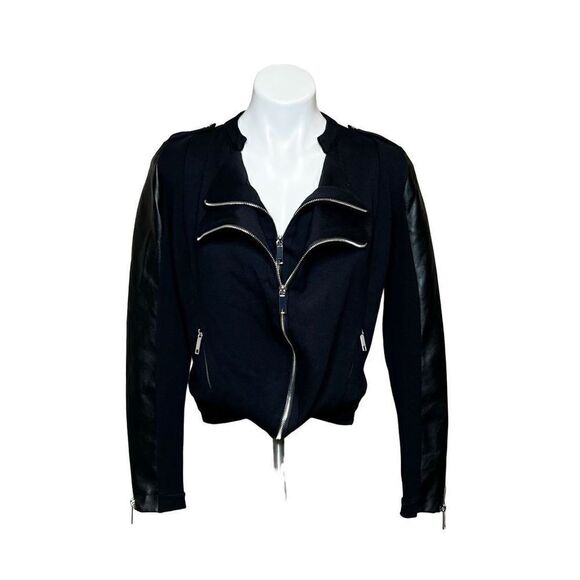 I.N.C. NWT black urban chic double zip moto jacket size S - Picture 1 of 16